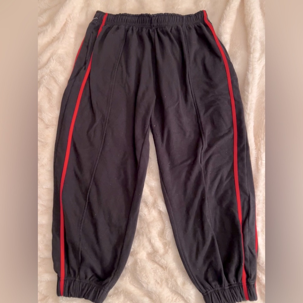 Plus Black Double Side Stripe Joggers